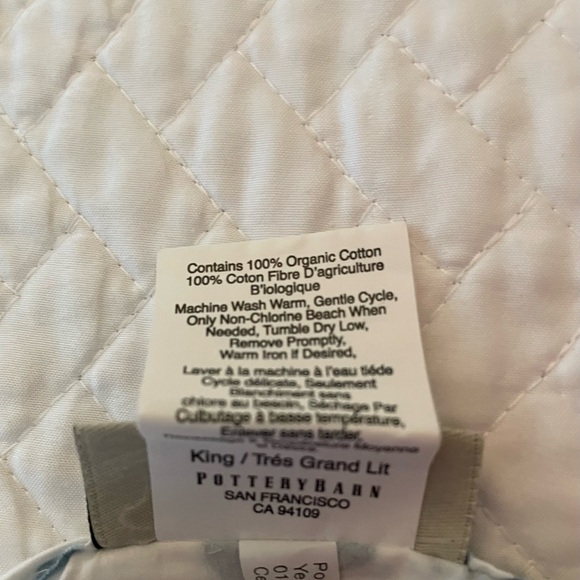 Pottery barn king duvet set Floral Blue and White - Picture 7 of 10